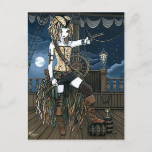 Carte postale "Helena" Sky Pirate Ship Moon Fae