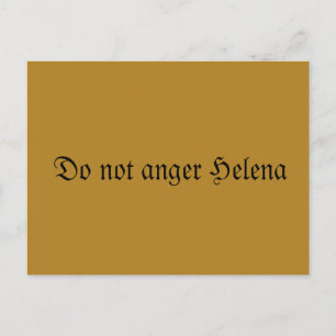 Carte Postale Helena, texte fraktur, citation noire Orphan