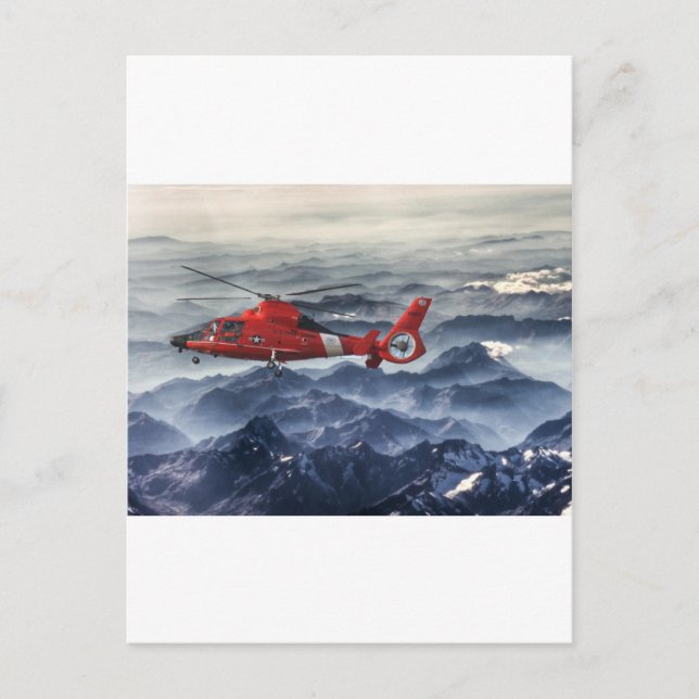 CARTE POSTALE HÉLICOPTÈRE DE LA GARDE CÔTIÈRE (Devant)