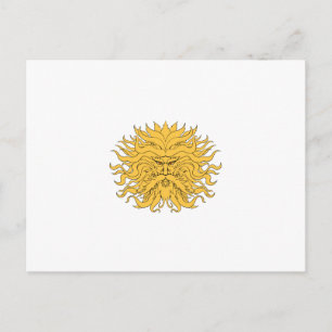 Carte Postale Helios Grec Dieu du Soleil Dessin Couleur
