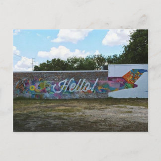 Carte Postale Hello Art Wall à Austin, Texas Postcard