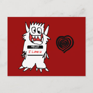 Carte Postale Hello, I Love U Monster