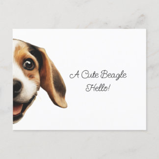 Carte Postale Hello mignon Beagle chien moderne tendance