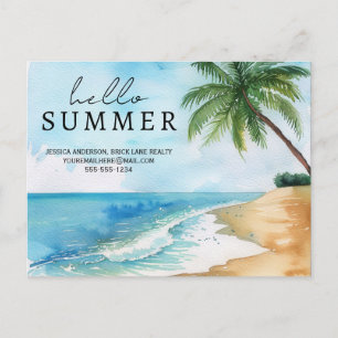 Carte Postale Hello Summer Beach Coordonnées Immobilier