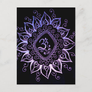Carte Postale Henna Hindu Symbol Postcard