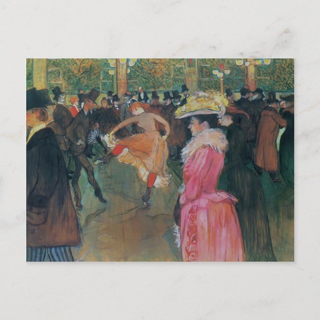 Carte Postale Henri de -Lautrec- Au Rouge, La Danse (Devant)