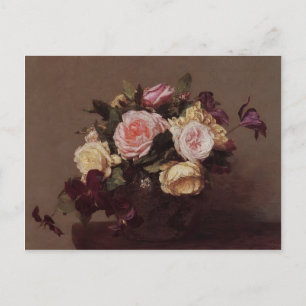 Carte Postale Henri Fantin-Latour - Roses et Clematis
