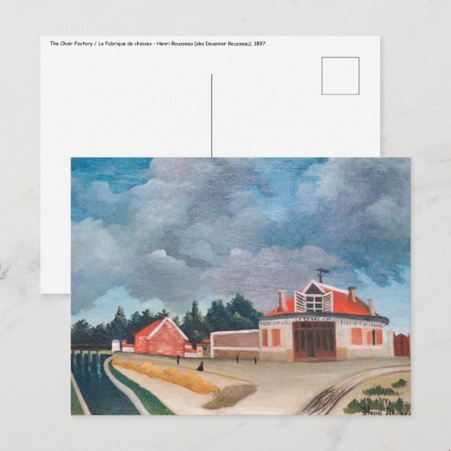 Carte Postale Henri Rousseau - L'Usine de chaises (Devant / Derrière)