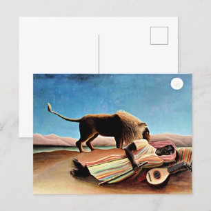 Carte Postale Henri Rousseau peinture, Tsigane endormie