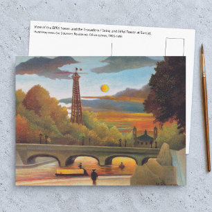Carte Postale Henri Rousseau - Seine et tour Eiffel au coucher d