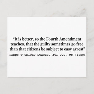 Carte Postale HENRY/ÉTATS-UNIS 361 É.-U. 98 1959 4e amendement