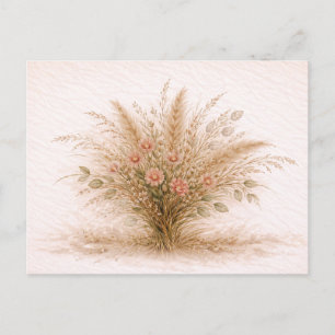 Carte Postale Herbe de Pampas Fleur Sauvage Botanique Douce Neut