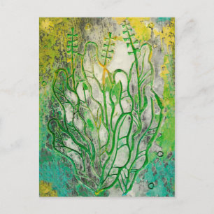 Carte Postale Herbes d'été Fleurs sauvages Abstrait Botanique Fl
