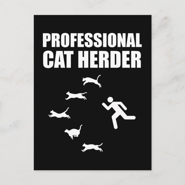 Carte Postale Herder de chats professionnels Funny Héritage de c (Devant)