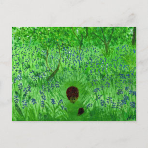 Carte Postale Hérisson Bluebell Wood