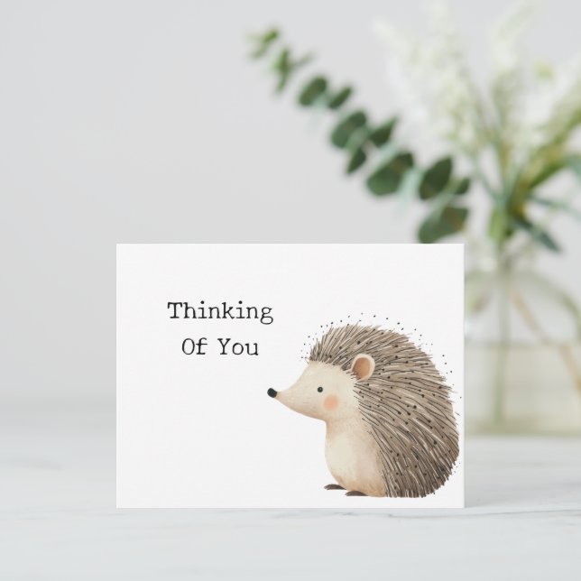 Carte Postale Hérisson Pensées pour vous (Debout devant)