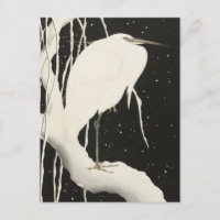 Heron dans la peinture sur neige par Ohara Koson
