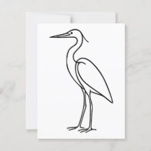 Heron Line Art - Illustration minimaliste d'oiseau