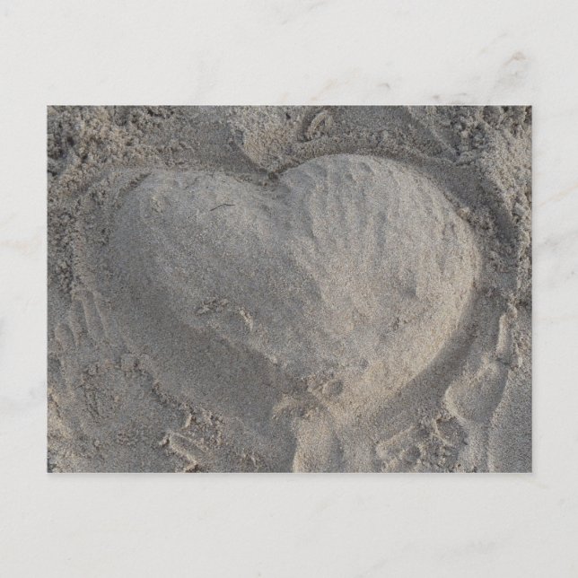 Carte Postale Herz im Sand (Devant)
