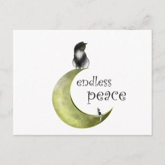 Carte Postale Hessaniata - chat sur la lune