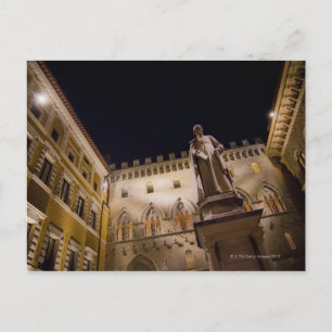 Carte Postale Heure de la nuit à Piazza Salimbeni, Sienne, Itali