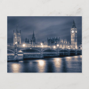 Carte Postale Heure de la nuit aux Chambres du Parlement, Londre