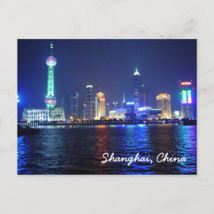 Carte postale Heure de la nuit de Shanghai