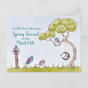 Carte Postale Heure d'été Changement Amusant