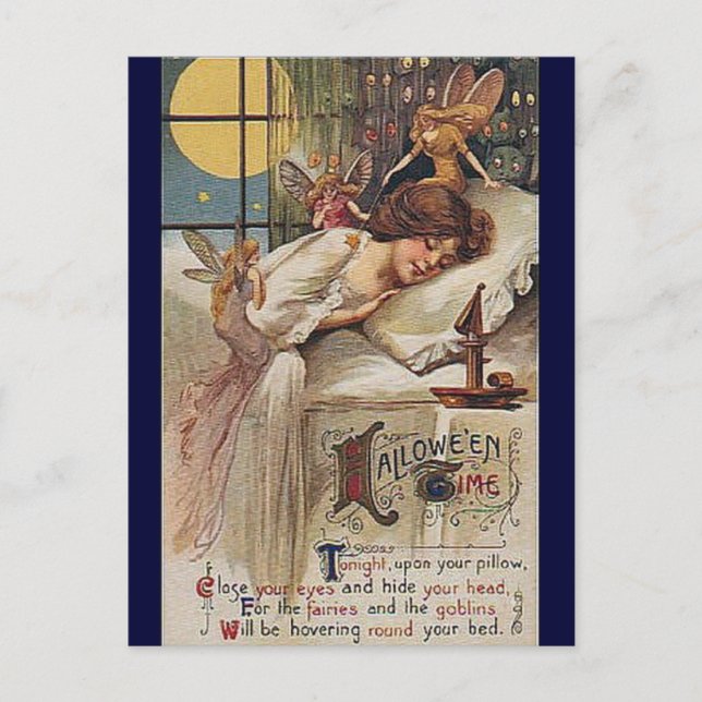 Carte postale Heure d'Halloween Vintage KRW (Devant)