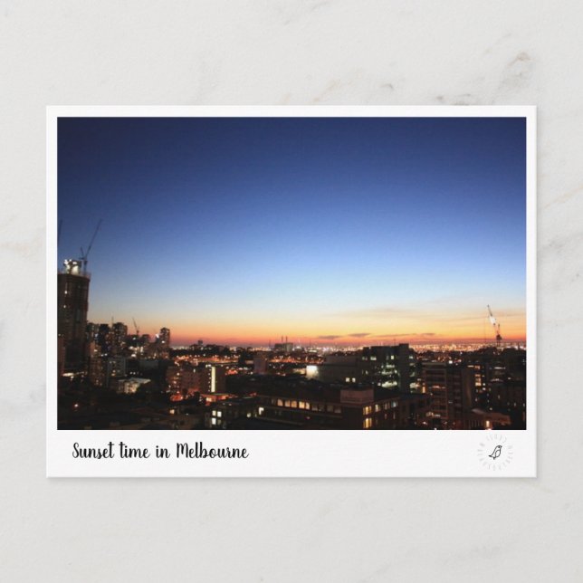 Carte Postale Heure du coucher du soleil à Melbourne (Devant)