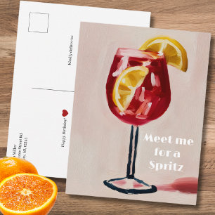 Carte Postale Heure Heureuse Cocktail Italien Vintage Rétro Colo