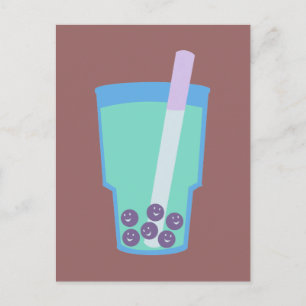 Carte Postale Heureuse bulles de thé Boba