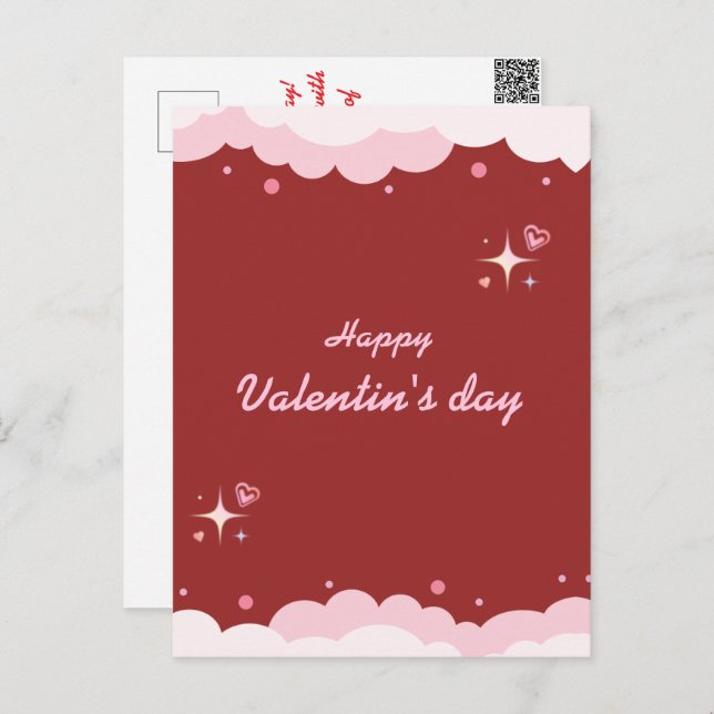 Carte Postale Heureuse Sainte-Valentin (Devant / Derrière)