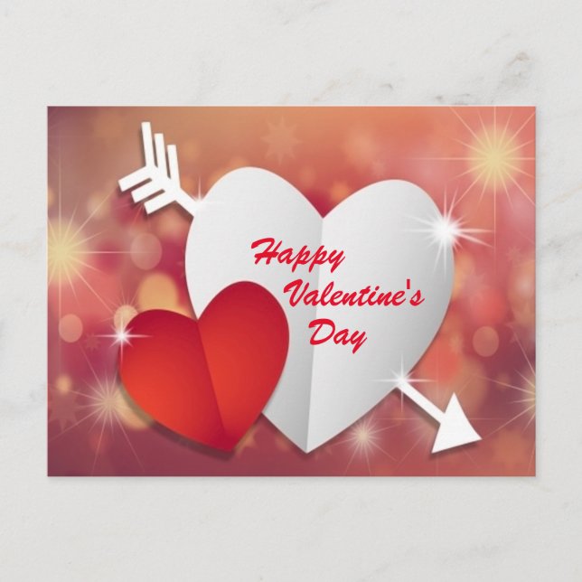 Carte Postale Heureuse Sainte-Valentin (Devant)