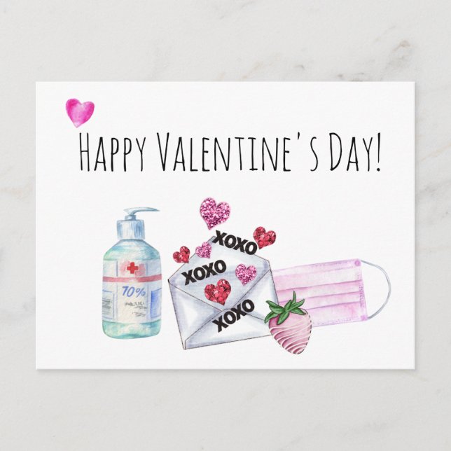 Carte Postale Heureuse Sainte-Valentin 2021 Quarantine (Devant)