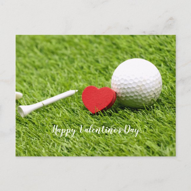 Carte Postale Heureuse Sainte-Valentin au golfeur avec amour et  (Devant)