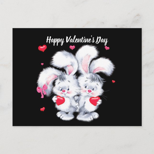Carte postale Heureuse Sainte-Valentin Bunnies (Devant)