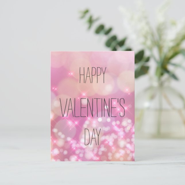 Carte Postale Heureuse Sainte-Valentin - Épingles roses (Debout devant)