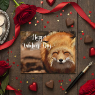 Carte Postale Heureuse Sainte-Valentin Fox