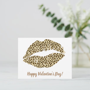 Carte Postale HEUREUSE SAINTE-VALENTIN ! Leopard Kiss