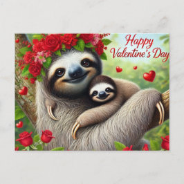 Carte Postale Heureuse Sainte-Valentin mignon Sloth