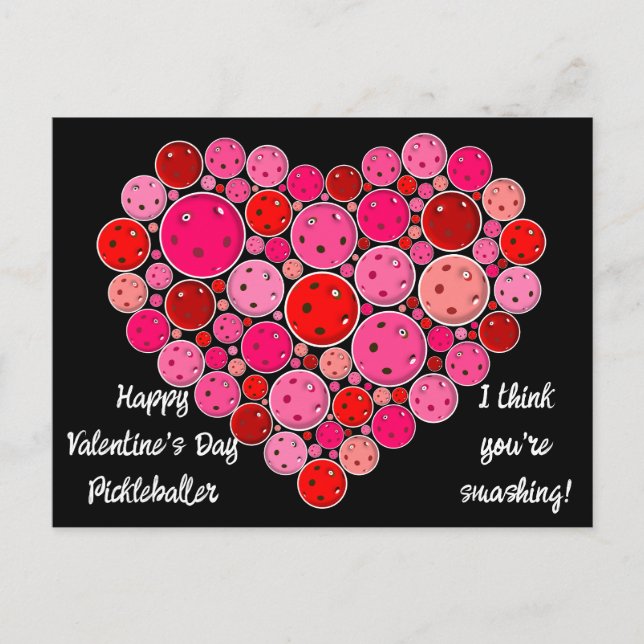 Carte Postale Heureuse Sainte-Valentin Pickleball Heart Personna (Devant)