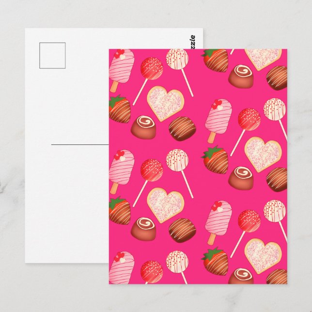 Carte Postale Heureuse Sainte-Valentin Traitements Et Motif De B (Devant / Derrière)