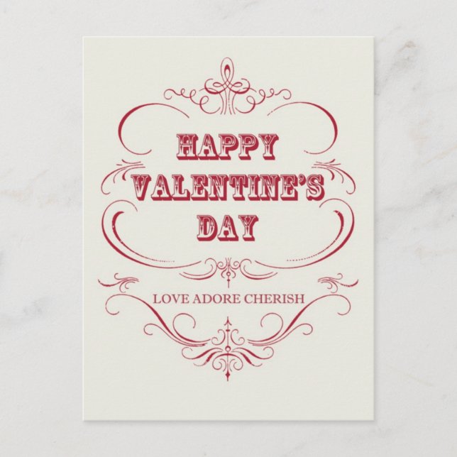 Carte postale Heureuse Sainte-Valentin vintage (Devant)