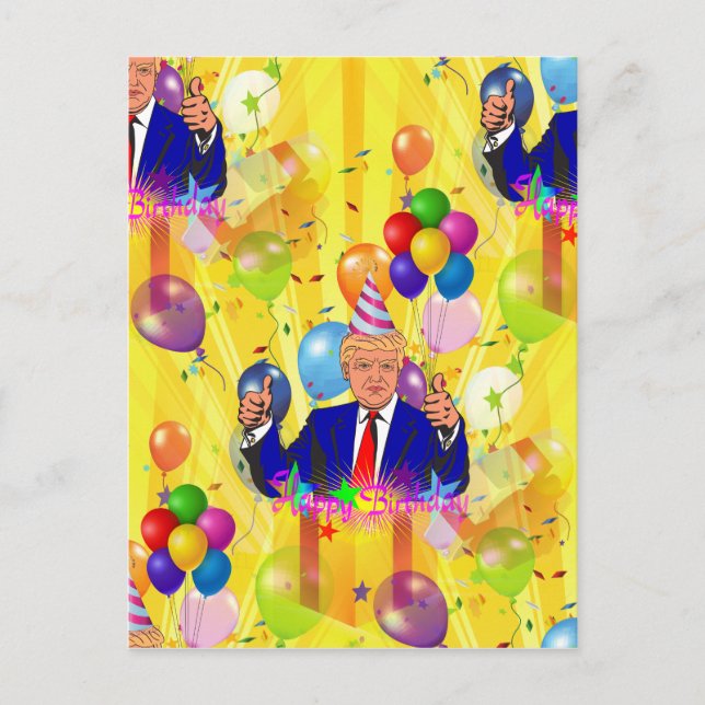 Carte Postale heureux anniversaire donald trump (Devant)