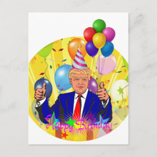 Carte Postale heureux anniversaire trump