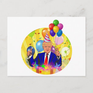 Carte Postale heureux anniversaire trump