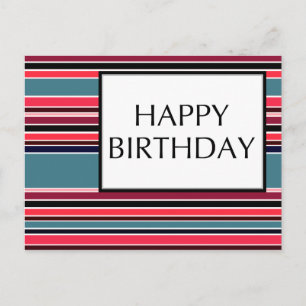 Carte Postale heureux anniversaire (wineStripes)