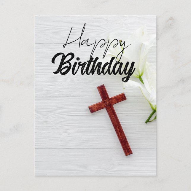 Carte Postale Heureux Bienheureux KJV Bible Verse Anniversaire C (Devant)