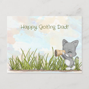 Carte Postale Heureux Golfing papa Fête des pères amusante